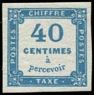 * TAXE - 7   40c. Bleu, TB - 1859-1959 Lettres & Documents