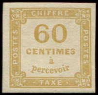 * TAXE - 8   60c. Jaune-bistre, Gomme Mate, Sinon TB - 1859-1959 Lettres & Documents