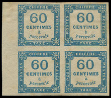 * TAXE - 9   60c. Bleu, BLOC De 4 Bdf, TB - 1859-1959 Lettres & Documents