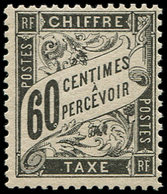 ** TAXE - 21  60c. Noir, TB. Br - 1859-1959 Lettres & Documents