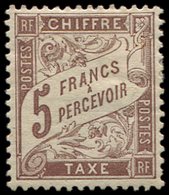 * TAXE - 27   5f. Marron, Ch. Un Peu Forte, TB - 1859-1959 Lettres & Documents