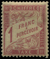 * TAXE - 39   1f. Rose Sur Paille, Bien Centré Et TB - 1859-1959 Lettres & Documents