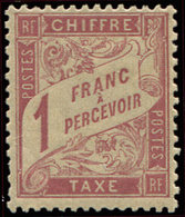 * TAXE - 39   1f. Rose Sur Paille, Infime Point Clair, Sinon TB. C - 1859-1959 Lettres & Documents