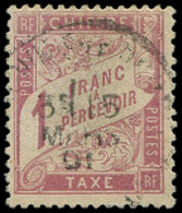 TAXE - 39   1f. Rose Sur Paille, Obl. Càd 15/3/01, TB - 1859-1959 Storia Postale