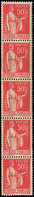 ** ROULETTES - 32  Paix, 50c. Rose Rouge, T IIB, BANDE De 5, TB - Francobolli In Bobina