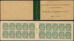 CARNETS (N°Cérès Jusqu'en1964) - 1    Blanc,  5c. Vert, N°111C, T IB, Couv. Postale, Prix 2f05, Légères Rousseurs, Sinon - Autres & Non Classés