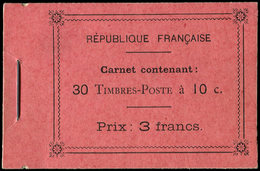 CARNETS (N°Cérès Jusqu'en1964) - 23c  Semeuse Camée, 10c. Rouge, N°138B, T II, Papier X Mélangé, TB - Autres & Non Classés