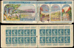 CARNETS (N°Cérès Jusqu'en1964) - 45   Semeuse Camée, 25c. Bleu, N°140B, T II, S. 65, ALGERIE, S.a., Qqs Défauts, B/TB - Altri & Non Classificati