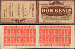 CARNETS (N°Cérès Jusqu'en1964) - 62   Semeuse Camée, 40c. Vermillon, N°194A, T I, S. 110, BON GENIE-L'AIGLE, TB - Altri & Non Classificati