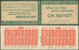 CARNETS (N°Cérès Jusqu'en1964) - 95   Semeuse Lignée, 50c. Rouge, N°199B, T IIB, S. 193, GUYOT, Haut De Feuille, Adh. De - Altri & Non Classificati