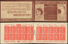 CARNETS (N°Cérès Jusqu'en1964) - 96   Semeuse Lignée, 50c. Rouge, N°199B, T IIB, S. 194, HAMAMELIS, Haut De Feuille, TB - Autres & Non Classés