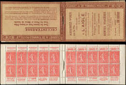 CARNETS (N°Cérès Jusqu'en1964) - 108  Semeuse Lignée, 50c. Rouge, N°199B, T IIB, S. 148, L'AIGLE, TTB - Altri & Non Classificati