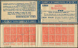 CARNETS (N°Cérès Jusqu'en1964) - 133  Semeuse Lignée, 50c. Rouge, N°199D, T IV, S. 179, TSF, N°30229, TB - Autres & Non Classés