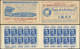 CARNETS (N°Cérès Jusqu'en1964) - 259  Gandon, 15f. Bleu, N°886A, T II, Sans N° De Série, I.N.F.1, N°30219, Daté 4/12/51, - Altri & Non Classificati