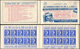 CARNETS (N°Cérès Jusqu'en1964) - 321  Muller, 20f. Bleu, N°1011B, T I, S. 15-57, HORLOGERIE DU DOUBS Ajax, TB - Altri & Non Classificati