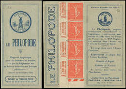 CARNETS Privées - P19a : Semeuse Lignée, 50c. Rouge, LE PHILOPODE, 2ème Semestre 1929, 1871, Superbe - Autres & Non Classés