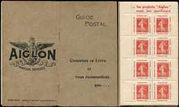 CARNETS Privées - P21 : Semeuse Camée, 10c. Rouge, Carnet Porte-timbres AIGLON, TB - Altri & Non Classificati