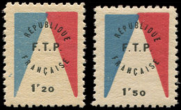 * TIMBRES DE LIBERATION - EVIAN 1/2 : 1f20 Et 1f50 Tricolores, TB, Signés Mayer - Liberazione