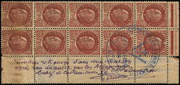 (*) TIMBRES DE LIBERATION - SAINTE FOY LA GRANDE 1f50 Brun-rouge, BLOC De 10 Cdf Avec Cachet FFI, Comité De Libération/S - Libération