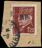 TIMBRES DE LIBERATION - TOURS GARE 5 : 1f20 Brun-rouge, Obl. Càd Sur Fragt, TB, Signé Mayer - Libération