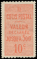 * COLIS POSTAUX  (N° Et Cote Maury) - 4    10c. Rouge, Dentelé 10 X 13 1/2, Frais Et TB - Neufs