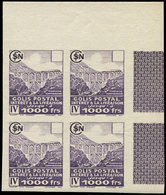 ** COLIS POSTAUX  (N° Et Cote Maury) - 169E  Livraison, 1000f. Violet, BLOC De 4 NON DENTELE Cdf, TB - Neufs