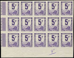 ** COLIS POSTAUX  (N° Et Cote Maury) - Timbres Pour Petits Colis 34 : 5f., Essai En Violet, BLOC De 25 NON DENTELE Cdf,  - Neufs