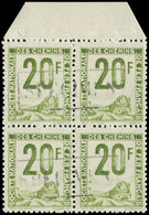 ** COLIS POSTAUX  (N° Et Cote Maury) - Timbres Pour Petits Colis 36af : 20f. Vert, BLOC De 4 Bdf Avec Cachets SPECIMEN E - Neufs