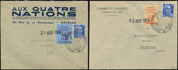 Let Spécialités Diverses - TIMBRES DE GREVE, ORLEANS 2/3 : 10f. Bleu Et 10f. Jaune + 15f. Gandon Obl. 12 Et 21 Août 1953 - Altri & Non Classificati