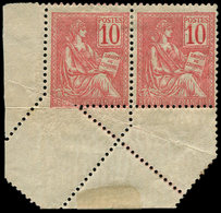 * VARIETES - 112   Mouchon, 10c. Rose, PAIRE Cdf, Un Ex. Variété De PIQUAGE, TB - Nuovi