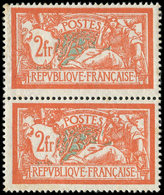 * VARIETES - 145c  Merson,  2f. Orange Et Vert-bleu, ECUSSON CASSE Tenant à Normal **, TB - Nuovi