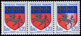 ** VARIETES - 1510   Saint-Lô, Couleur Rouge PARTIELLEMENT EFFACEE, Tenant à Normal Dans Une BANDE De 3, TB. J, Cote Spi - Neufs