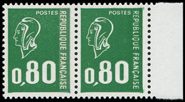 ** VARIETES - 1891a  Béquet, 0,80 Vert, Typo, SANS PHOSPHO, Tenant à Normal, TB. J - Neufs