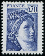 ** VARIETES - 2056a  Sabine, 0,70 Bleu-violet, SANS PHOSPHO, TB. J, Cote Maury - Neufs