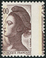 ** VARIETES - 2243   Liberté, 3,00 Brun-violet, PIQUAGE à CHEVAL, TB. C - Neufs