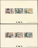 EPREUVES DE LUXE - 1370/75 Série Des Célébrités 1963, 2 épreuves Collectives, TB - Luxury Proofs