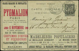 Let ENTIERS POSTAUX - Sage, 10c. Noir, CP TSC N°G35g14, Laffaille, S. 25, Obl. PARIS 28/11/99, TB - Altri & Non Classificati