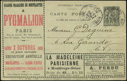 Let ENTIERS POSTAUX - Sage, 10c. Noir, CP TSC N°G35g2, Lafaille, S. 11, Obl. PARIS 17/9/99, TB - Altri & Non Classificati