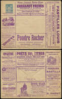 Let ENTIERS POSTAUX - Sage, 15c. Bleu, Env. Annonces TSC N°J78d, S. 42, Superbe - Autres & Non Classés