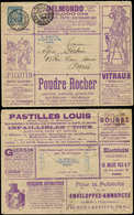 Let ENTIERS POSTAUX - Sage, 15c. Bleu, Env. Annonces TSC N°78k, S. 49, Obl. PARIS, TB - Autres & Non Classés