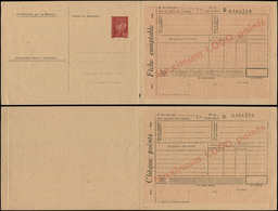 Let ENTIERS POSTAUX - Pétain, 1f20 Brun, CP De Service N°D9a, Chèques Points Textiles 1000 Pts, Burelage Rose, Superbe - Autres & Non Classés