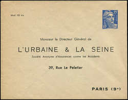 Let ENTIERS POSTAUX - Gandon, 15f. Bleu, Env. TSC N°N2g2, L'URBAINE Et LA SEINE, TB - Altri & Non Classificati