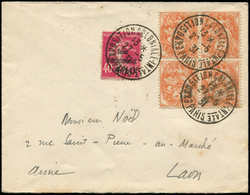 Let LETTRES DU XXe SIECLE - N°109 BLOC De 4 Et N°266 Obl. EXPOSITION COLONIALE 2/5/31 Sur Env., TB - Storia Postale