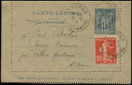 Let LETTRES DU XXe SIECLE - N°138 Obl. Càd LANGRES 15/2/-5 S. CL Sage 15c. Bleu, TB - Storia Postale