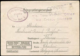 Let Guerre 1939/1945 - Formule Kriegsgefangenenpost Avec Cachet Kriegsgefangenen/Geprüft/1/Glaser Batl.X Pour La Belgiqu - Guerre De 1939-45