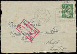 Let Guerre 1939/1945 - N°432 Obl. Méc. PARIS 24/10/40 Sur Lettre Pour Nantes, Cachet Rouge Frontstalag 182/Savenay/Geprü - Guerre De 1939-45