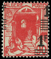 * ALGERIE 158b : 1f. Sur 90c. Rouge, DOUBLE Surcharge, TB. Br - Sonstige & Ohne Zuordnung