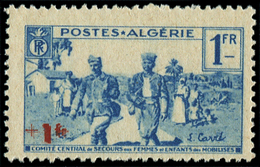 * ALGERIE 159a : +1f. Sur 1f. Bleu, DOUBLE SURCHARGE, TB - Autres & Non Classés