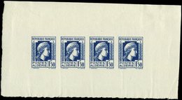 * ALGERIE 214 : 1f50 Bleu, Feuillet De 4 Ex. NON DENTELES, Timbres **, TB - Altri & Non Classificati