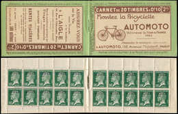 ALGERIE Carnet 1B : S. 49, 20 T. N°9, AUTOMOTO, TB, N° Maury - Sonstige & Ohne Zuordnung